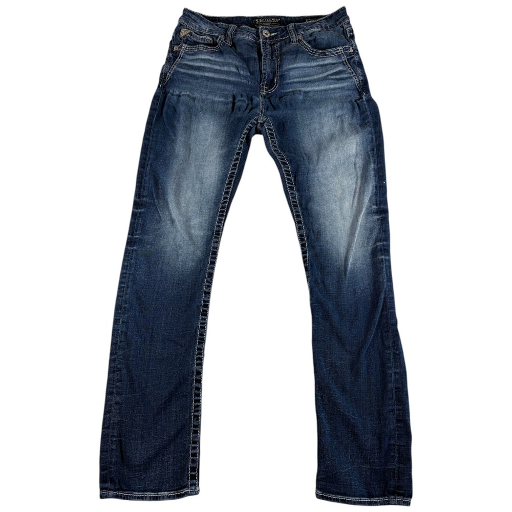 Buckle Salvage Havoc Slim Fit Jeans Mens 36x34 Blue Denim Low Rise Straight Leg